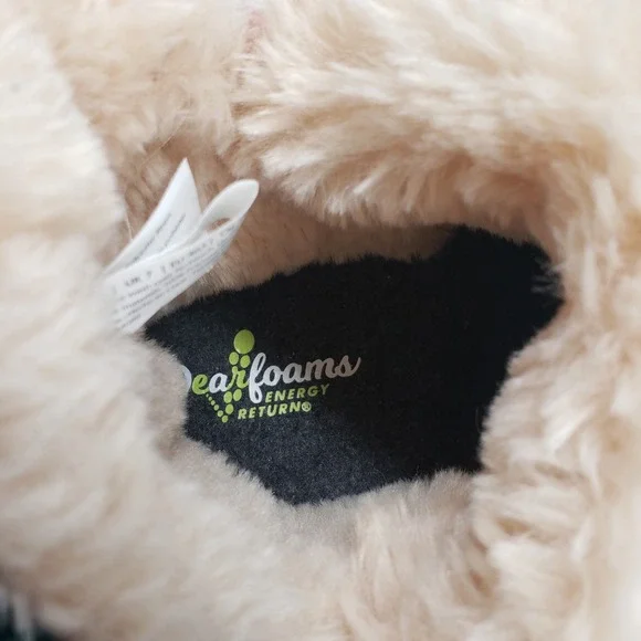 Dearfoams Alpine Moritz Bootie House Slippers Womens 9 Cream Plaid - Picture 10 of 16